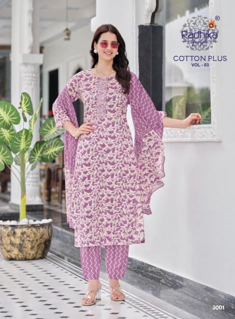Radhika cotton plus vol 3 kurtis wholesale in mumbai